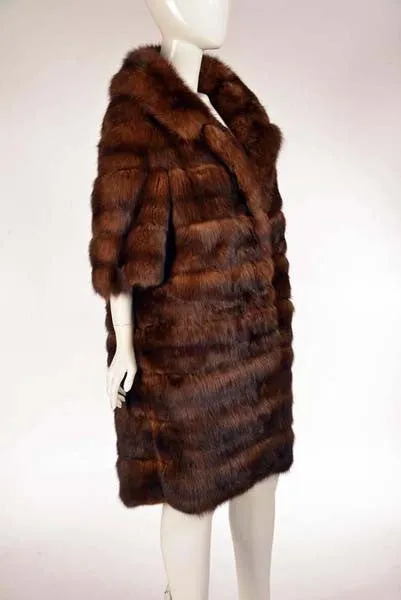 1950s Maximilian Horizontally Striped Mink Coat