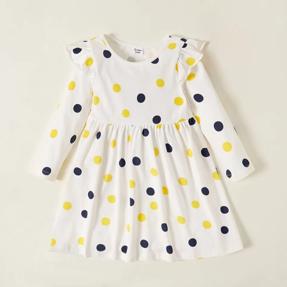 3Pck Cotton Long Sleeve Cute Dresses For Kids