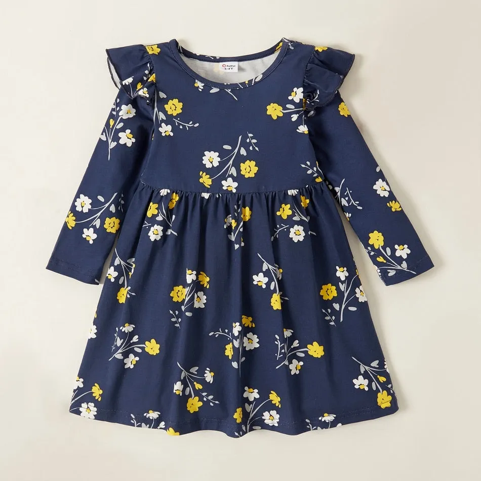 3Pck Cotton Long Sleeve Cute Dresses For Kids