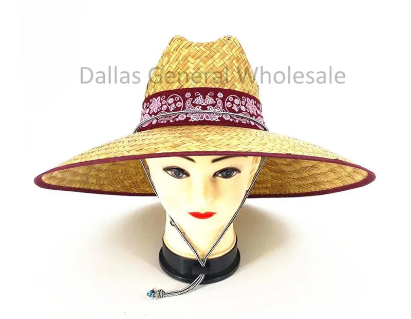 Adults Paisley Design Straw Hats Wholesale