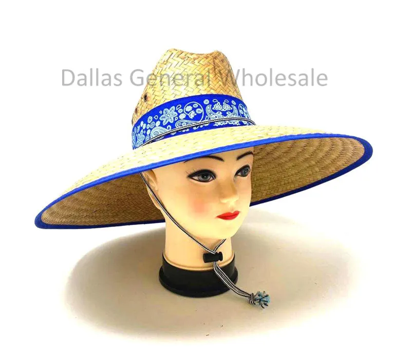 Adults Paisley Design Straw Hats Wholesale