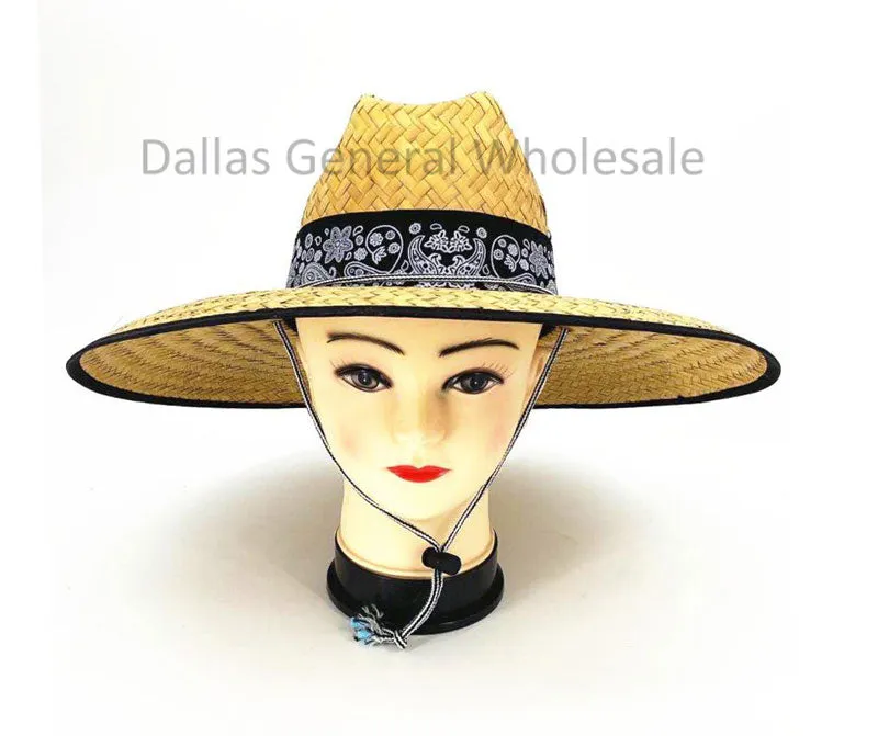 Adults Paisley Design Straw Hats Wholesale