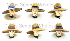 Adults Paisley Design Straw Hats Wholesale