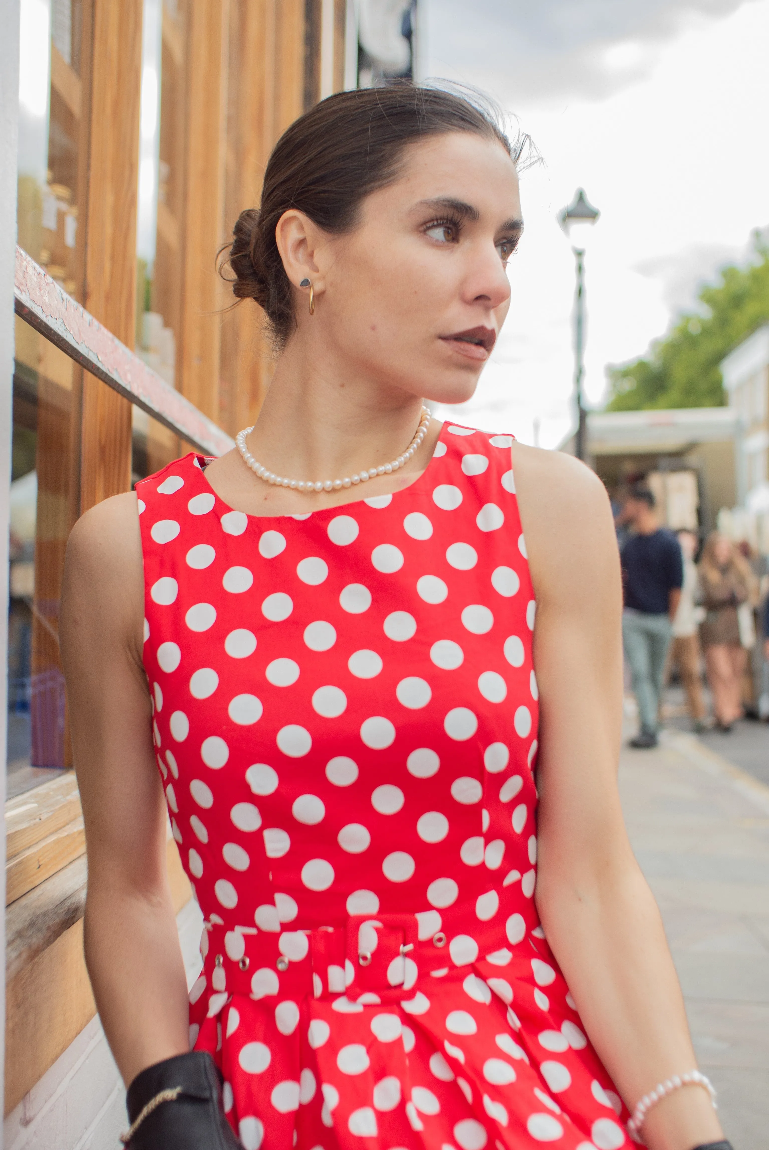 Annie Red and White Polka Dot Swing Dress