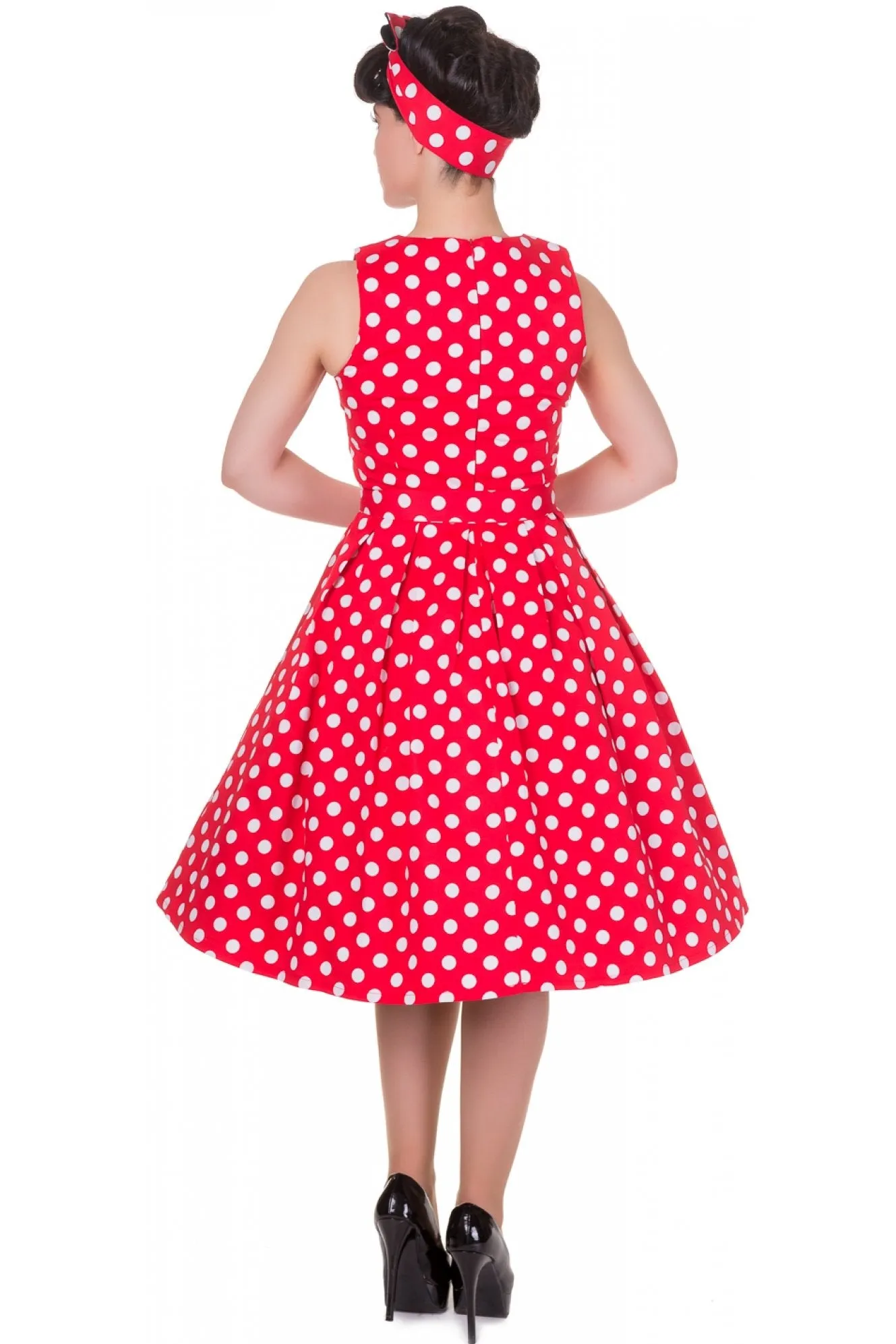 Annie Red and White Polka Dot Swing Dress