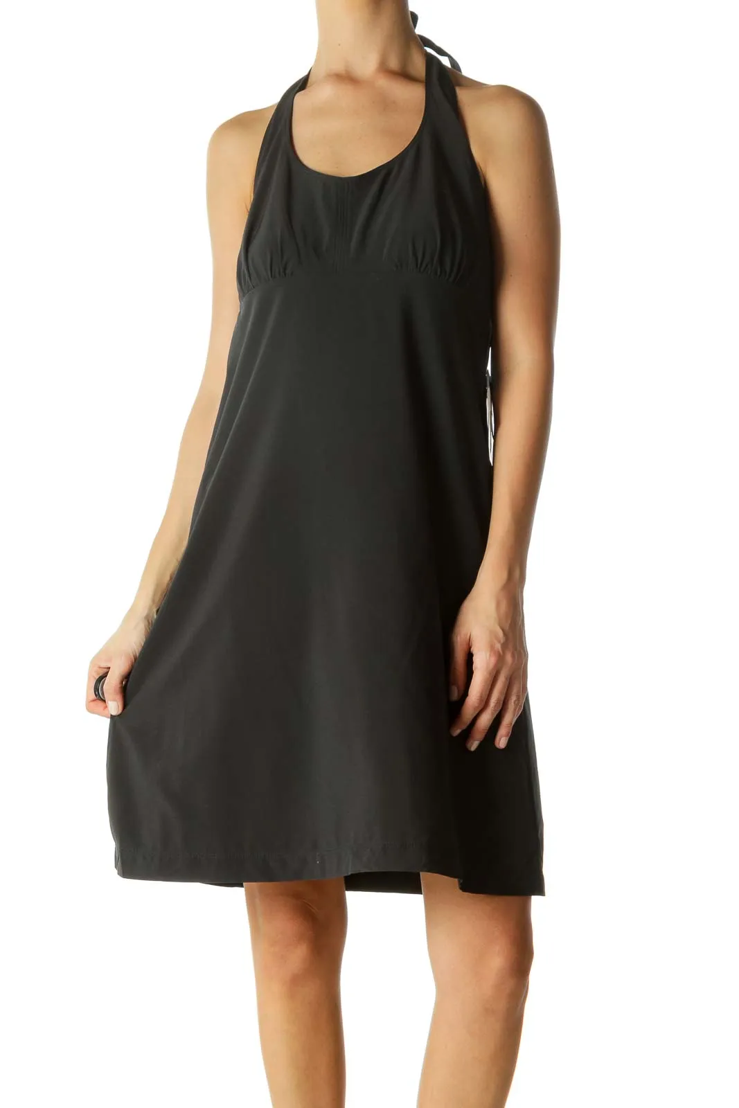 Black Halter Lightweight Mini Dress