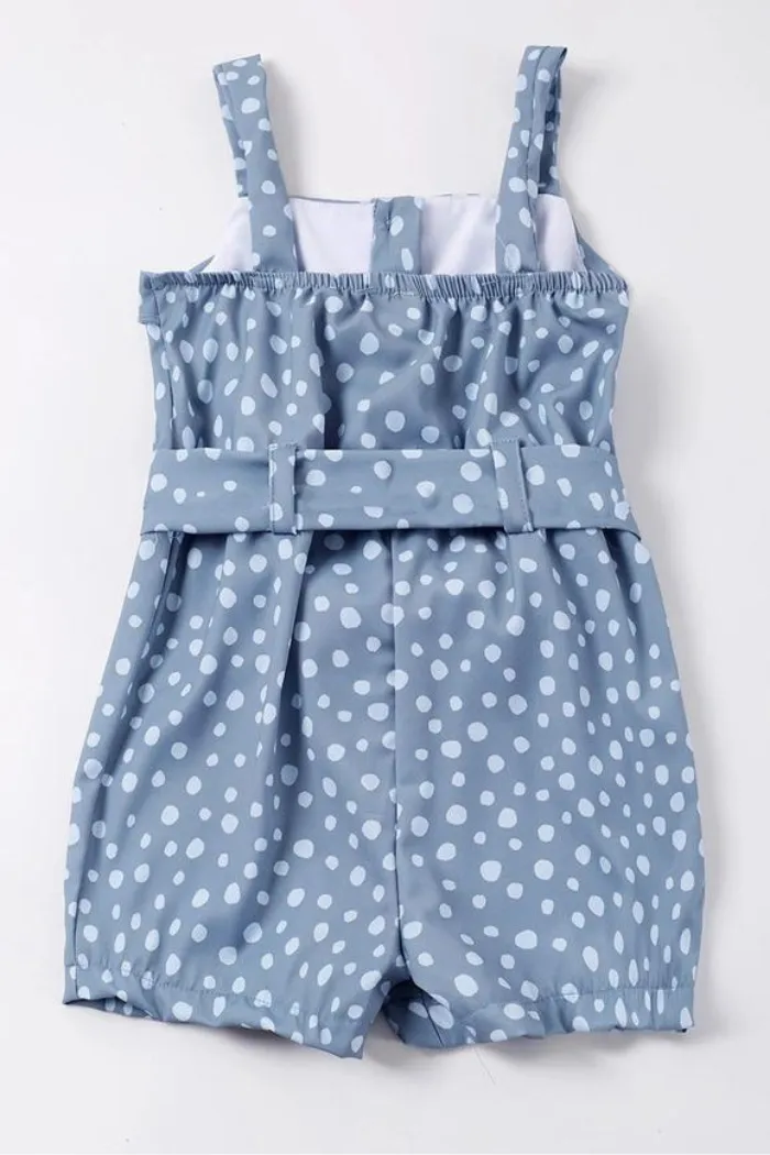 Blue dot ruffle jumpsuit mommy & me "Mommy"