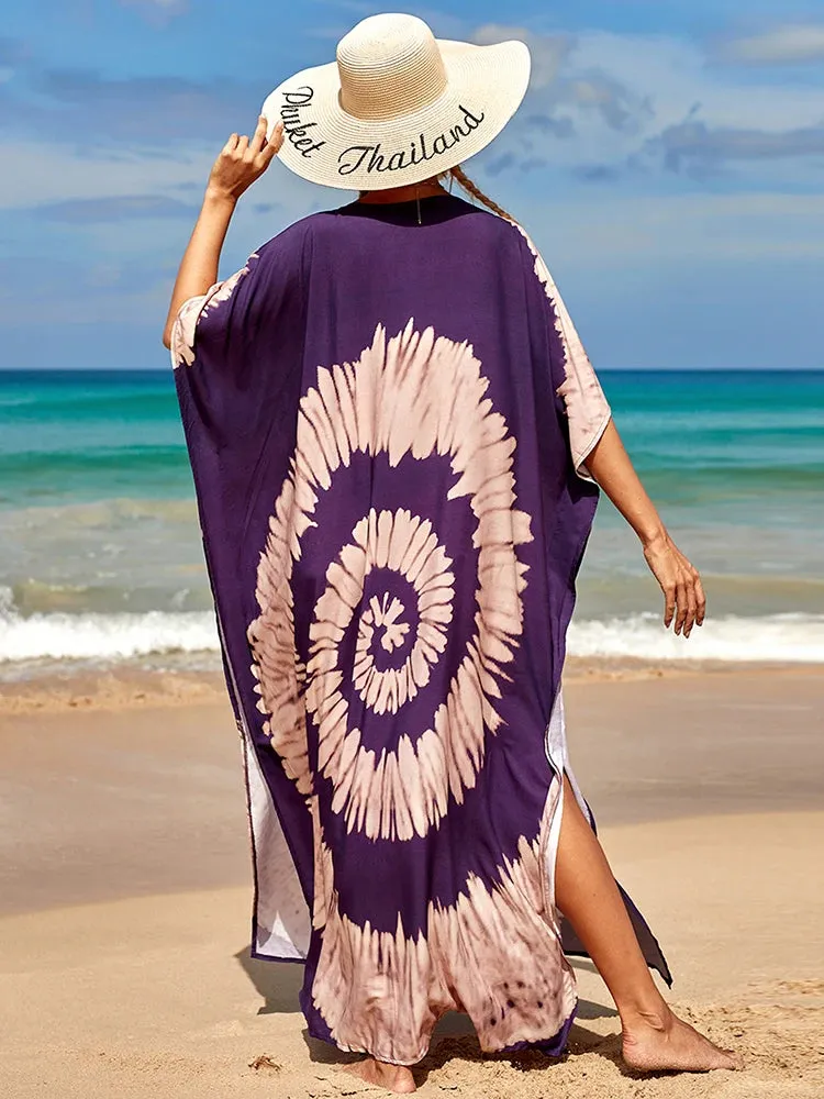 Bohemian Print Beach Style Maxi Dress Robe Cover Ups