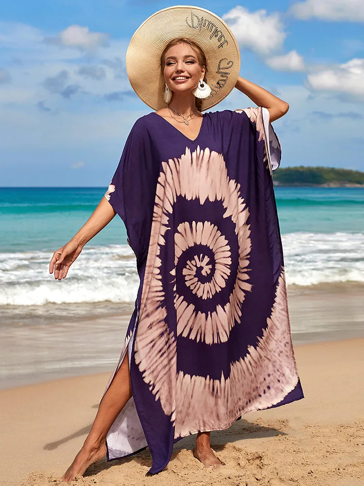 Bohemian Print Beach Style Maxi Dress Robe Cover Ups