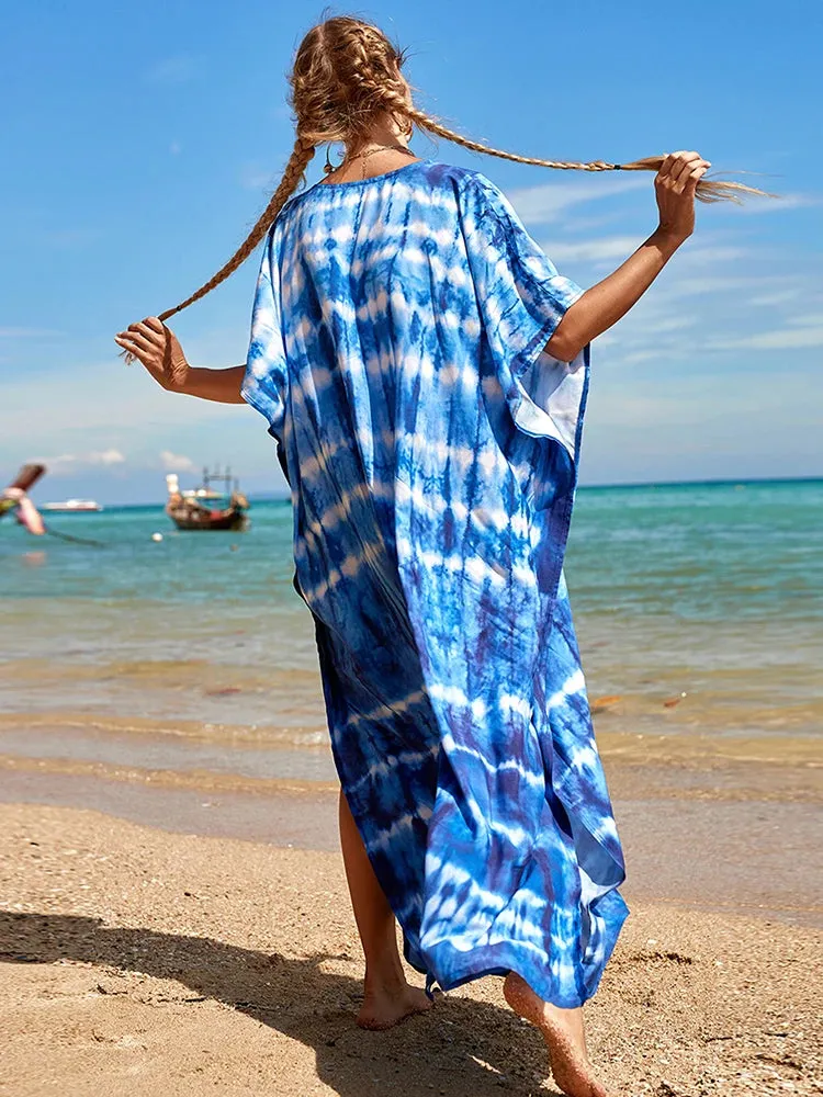 Bohemian Print Beach Style Maxi Dress Robe Cover Ups