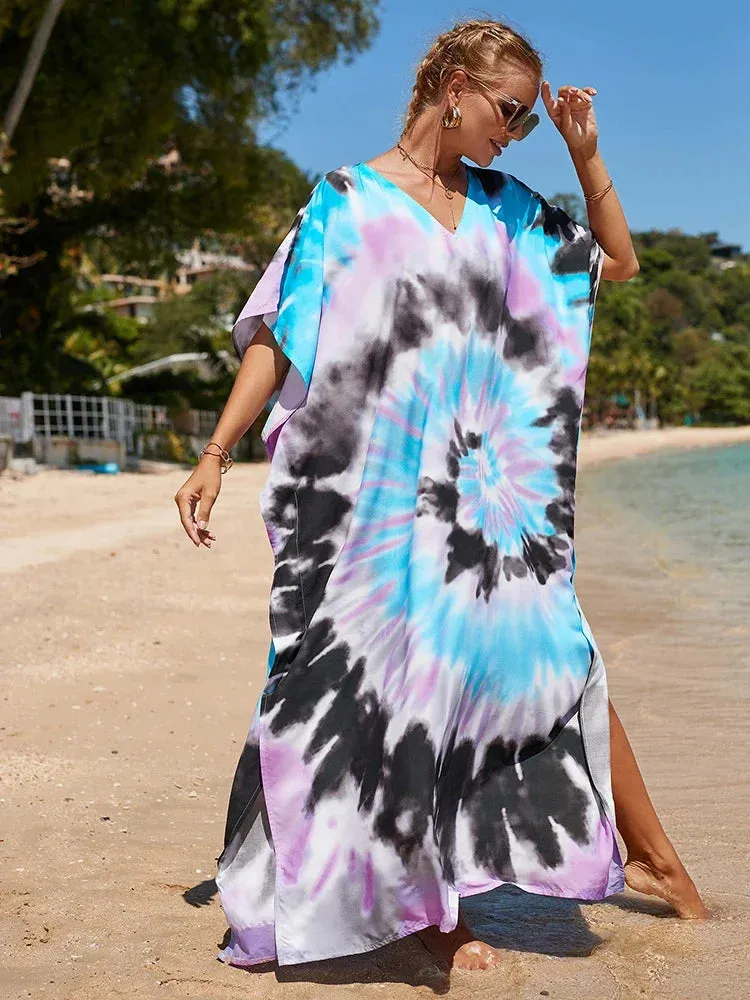 Bohemian Print Beach Style Maxi Dress Robe Cover Ups