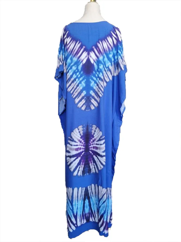 Bohemian Print Beach Style Maxi Dress Robe Cover Ups