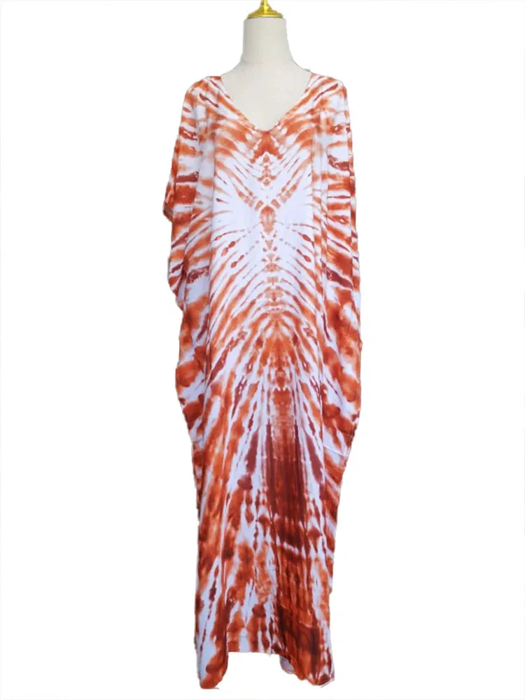 Bohemian Print Beach Style Maxi Dress Robe Cover Ups