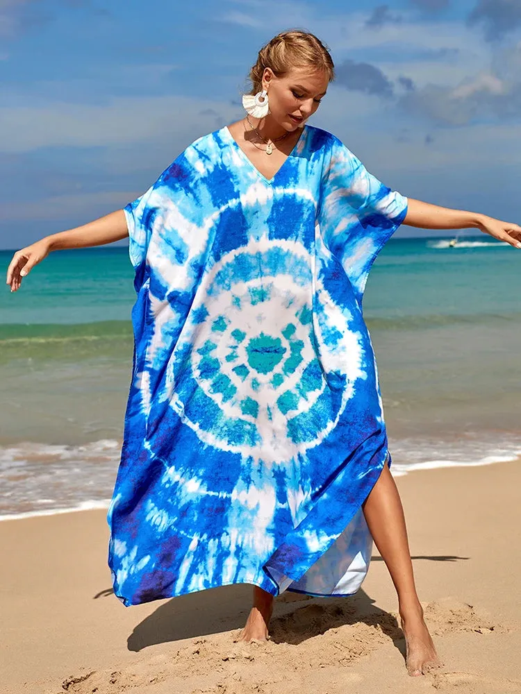 Bohemian Print Beach Style Maxi Dress Robe Cover Ups