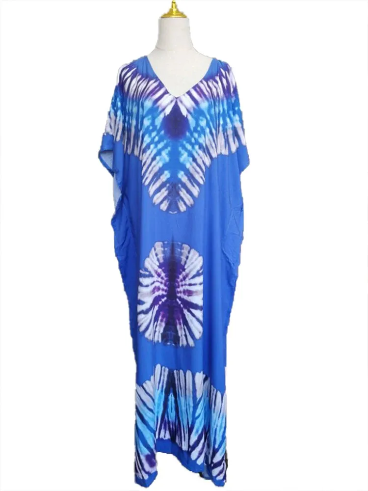 Bohemian Print Beach Style Maxi Dress Robe Cover Ups