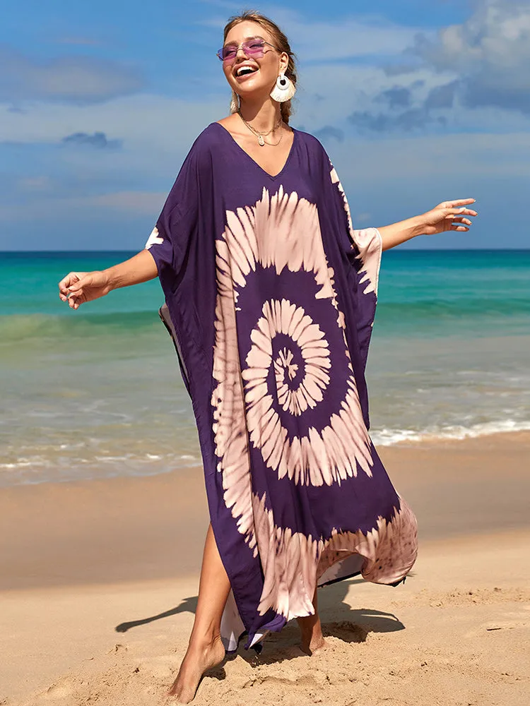 Bohemian Print Beach Style Maxi Dress Robe Cover Ups