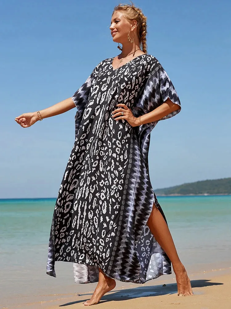 Bohemian Print Beach Style Maxi Dress Robe Cover Ups