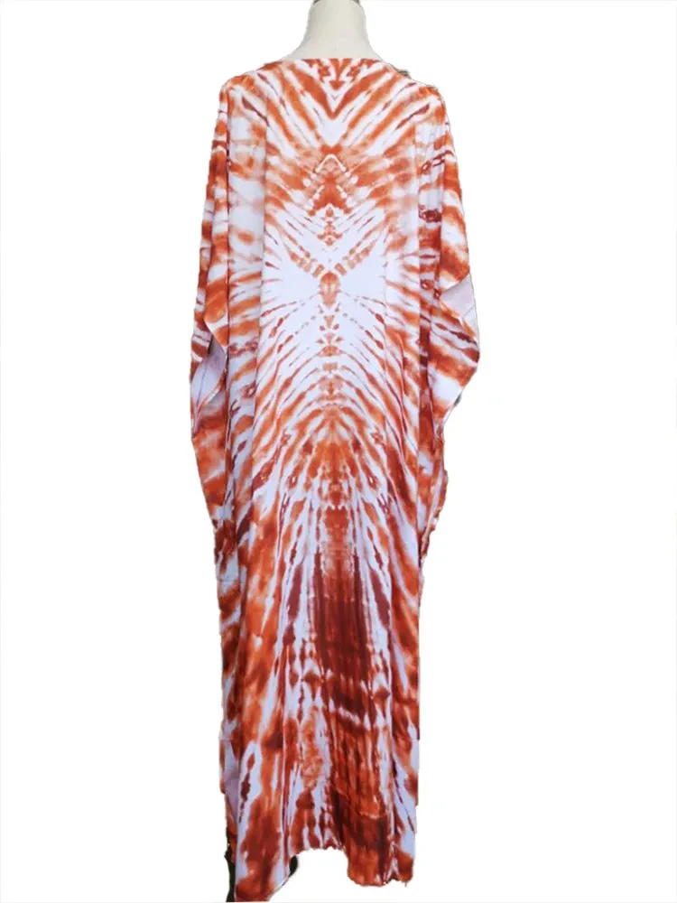 Bohemian Print Beach Style Maxi Dress Robe Cover Ups