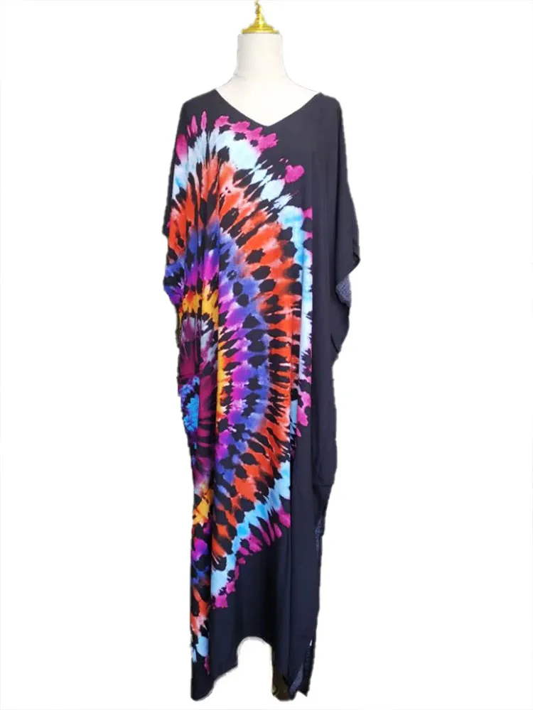 Bohemian Print Beach Style Maxi Dress Robe Cover Ups