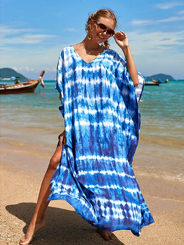 Bohemian Print Beach Style Maxi Dress Robe Cover Ups