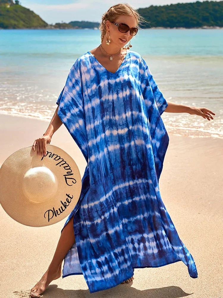 Bohemian Print Beach Style Maxi Dress Robe Cover Ups