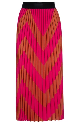 Chevron Pleated Skirt