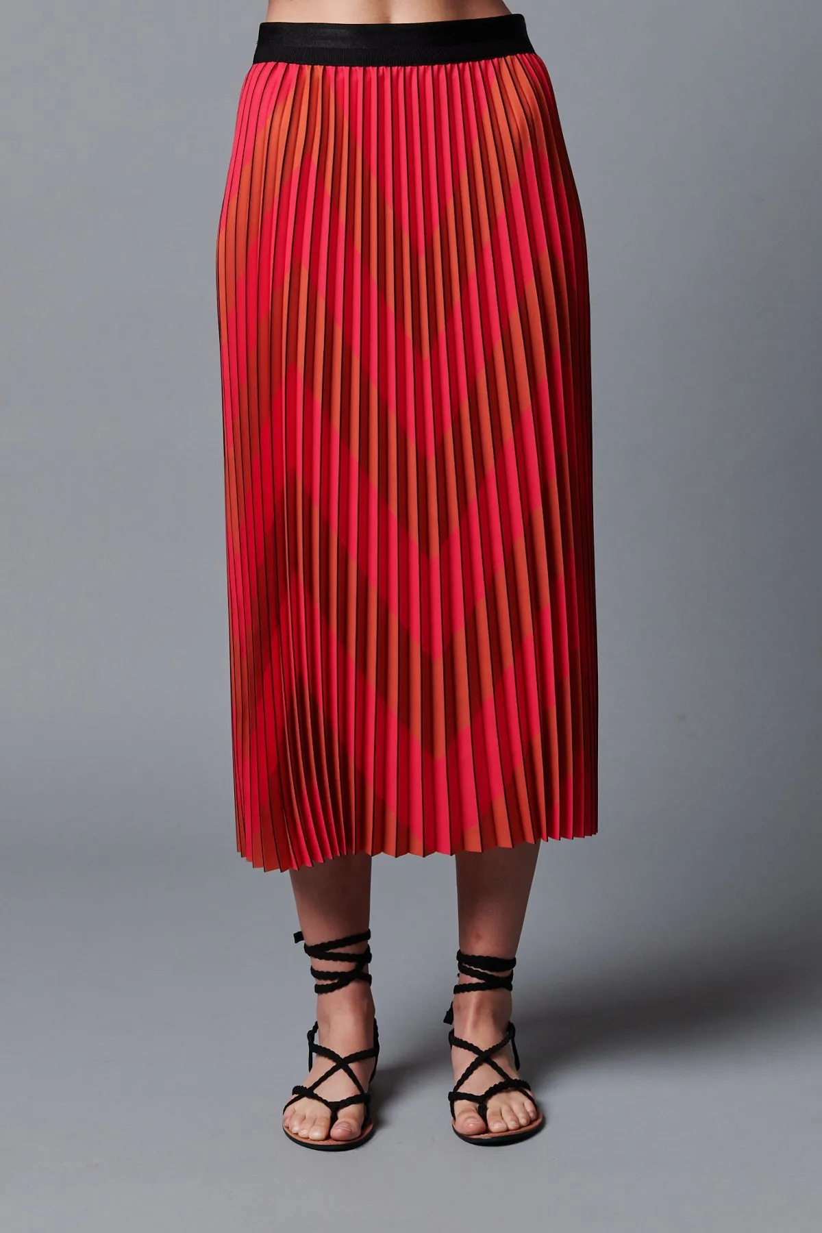 Chevron Pleated Skirt