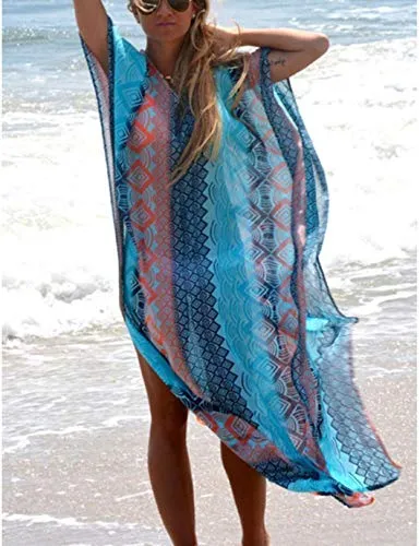 Chiffon V-Neck Beach Kaftan  Women's Swimsuit Cover Up