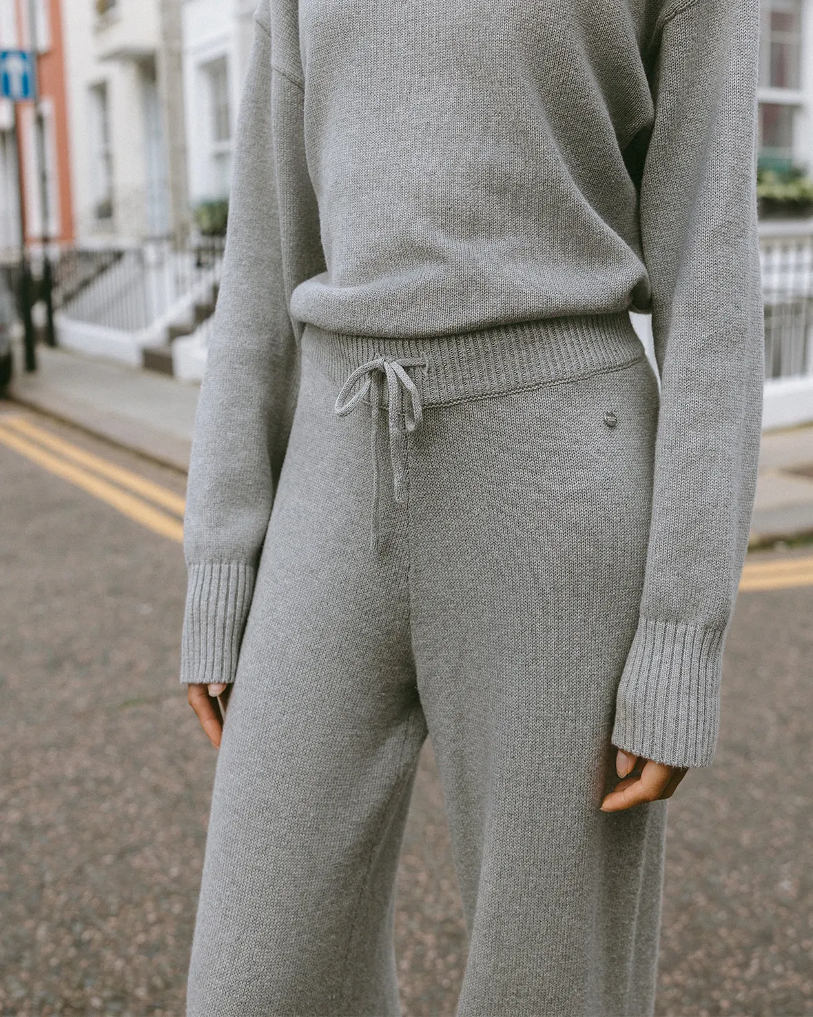 Cotton Cashmere Blend Knitted Joggers