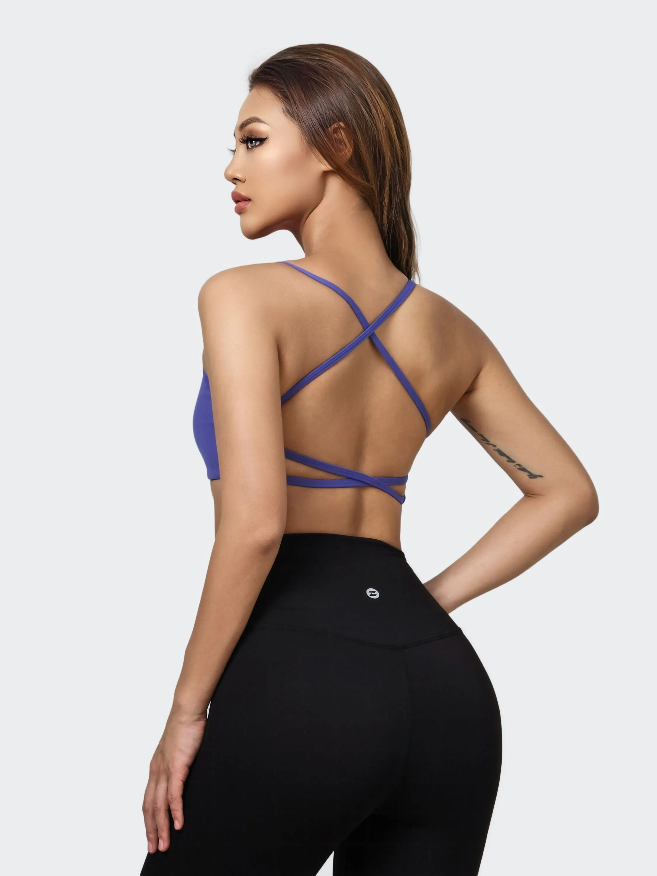 Crossover Open Back Sports Bra