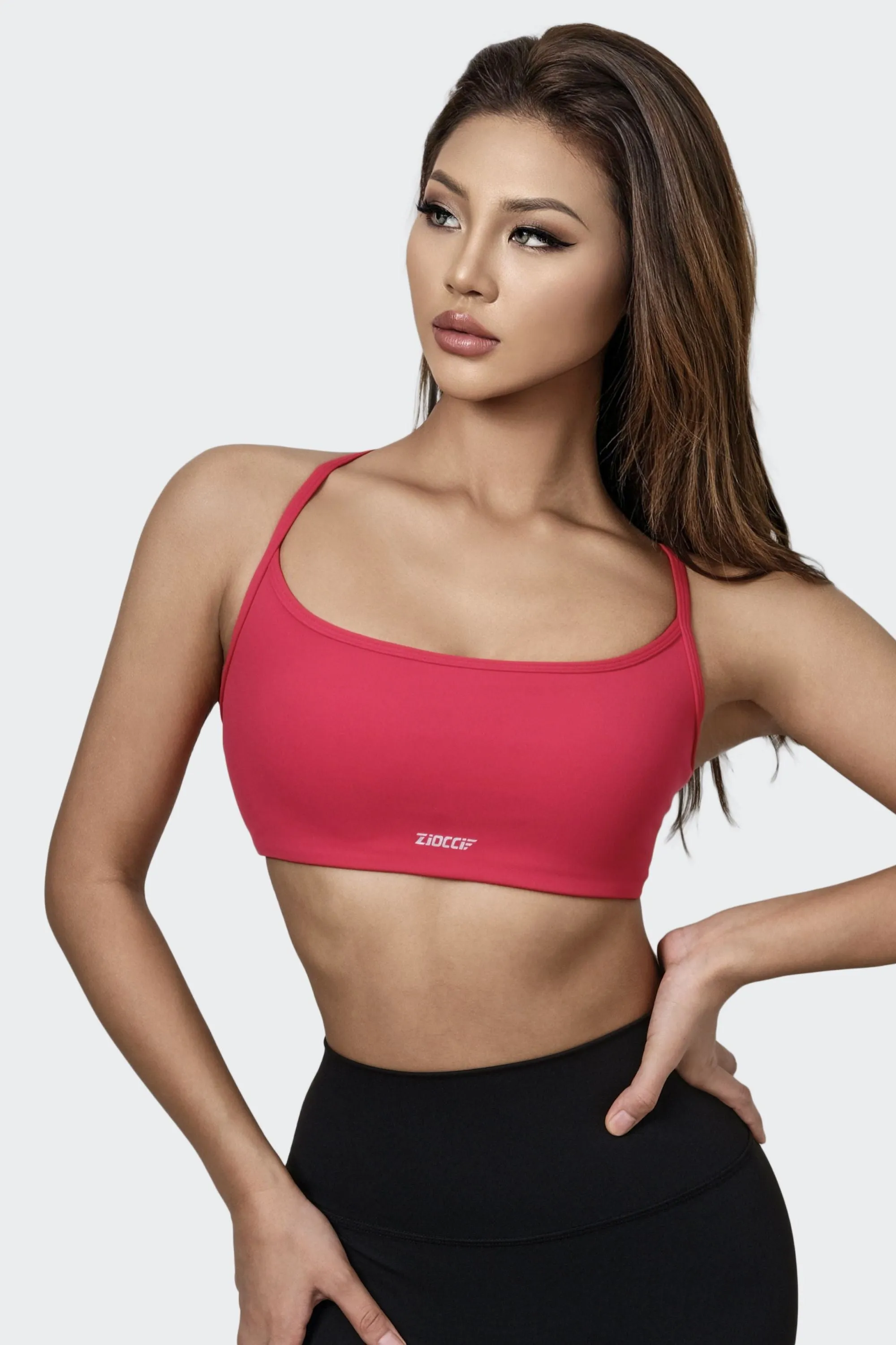 Crossover Open Back Sports Bra