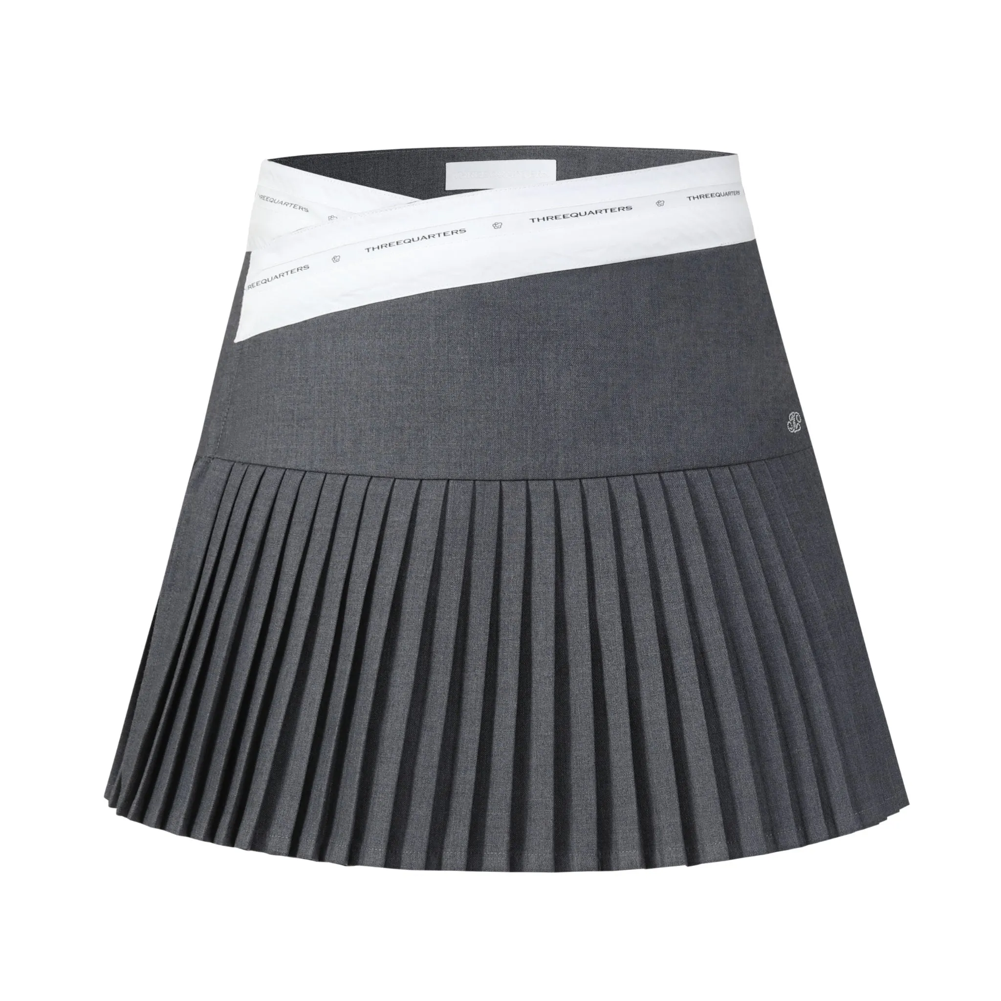 Design Asymmetric Suit Pleated Skirt