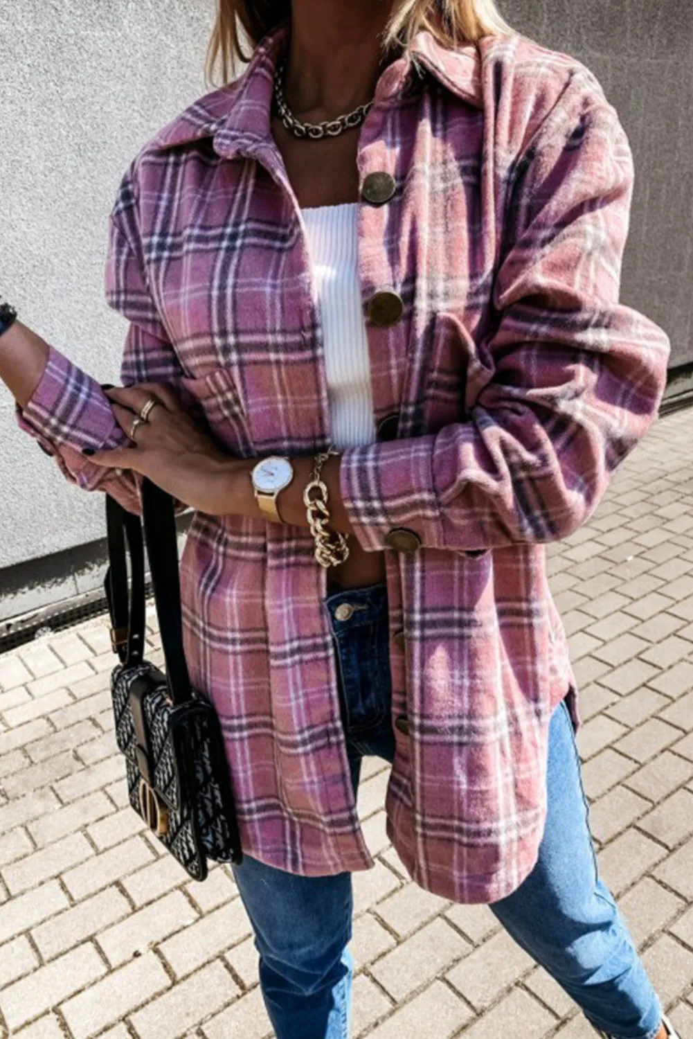 'Elizabeth' Checked Shacket (4 Colors)