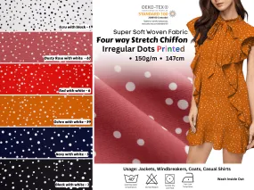 Four way Stretch Chiffon Irregular Dots Printed