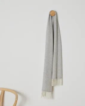 Foxford Pearl Grey and White Cashmere Blend Scarf