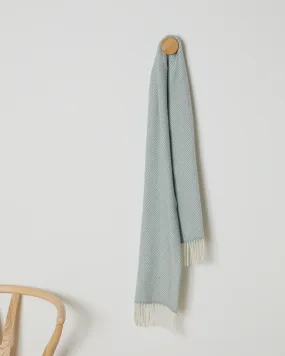 Foxford Sage and White Cashmere Blend Scarf