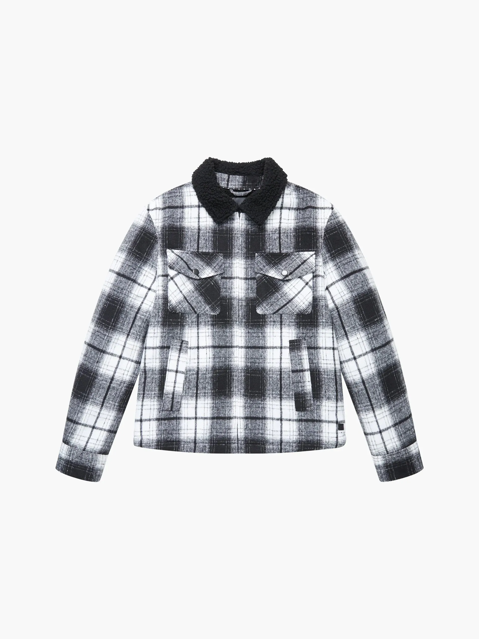 French Connection Borg Collar Checked Jacket