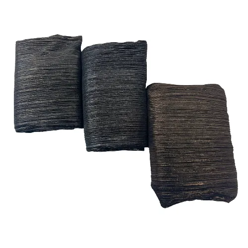 Gold | Black Metallic Pleated Stretch Velvet Fabric