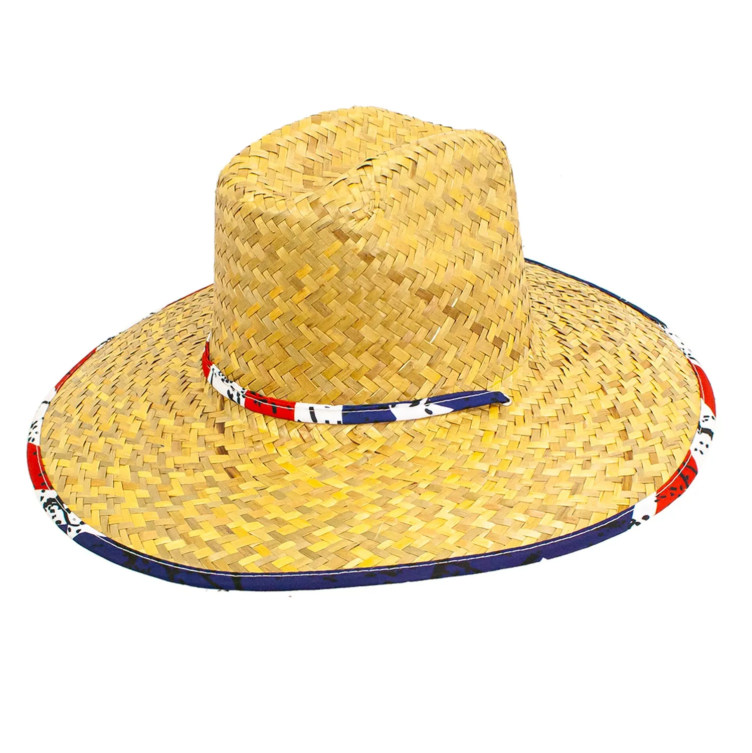 Goldcoast Kenny Festi Americana Underbrim US Flag Straw Lifeguard Hat GCB4070