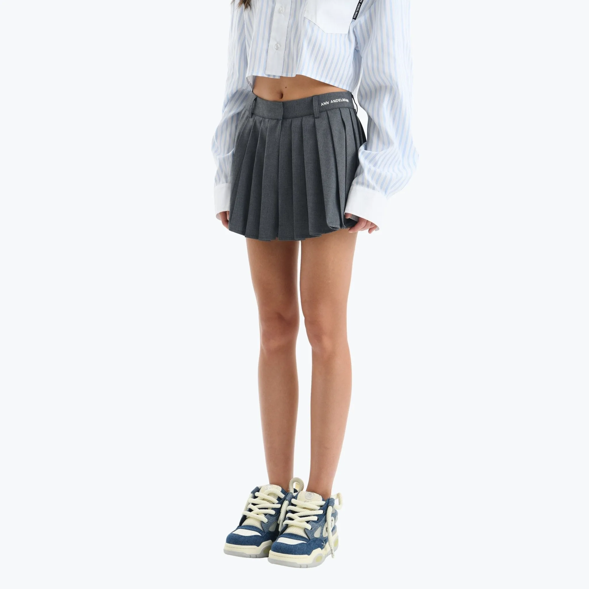 Gray Pleated Skirt