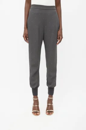 Grey & Gold Rhinestone Jogger