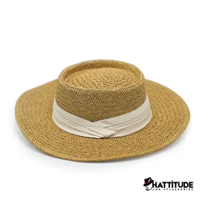 Hand Woven Straw - White Band