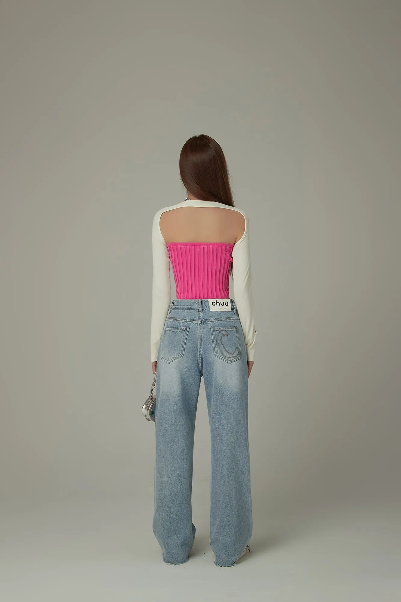 Heart Cutout Ribbed Tube Top