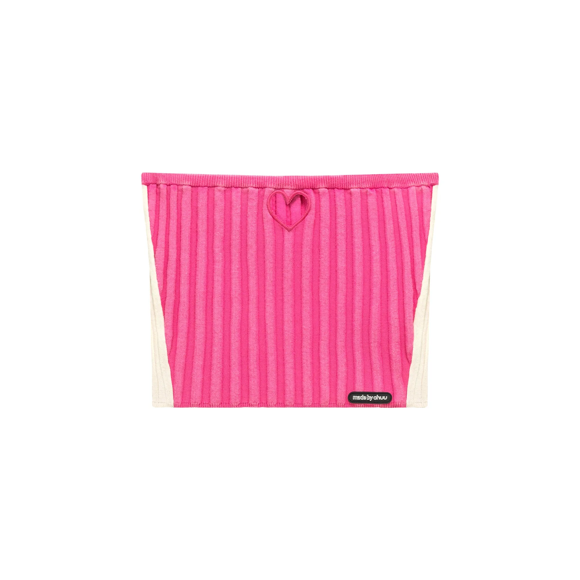 Heart Cutout Ribbed Tube Top