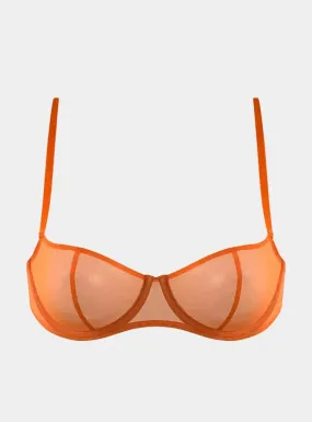 I.D. Line Underwired Fine Mesh Orange Balcony Bra