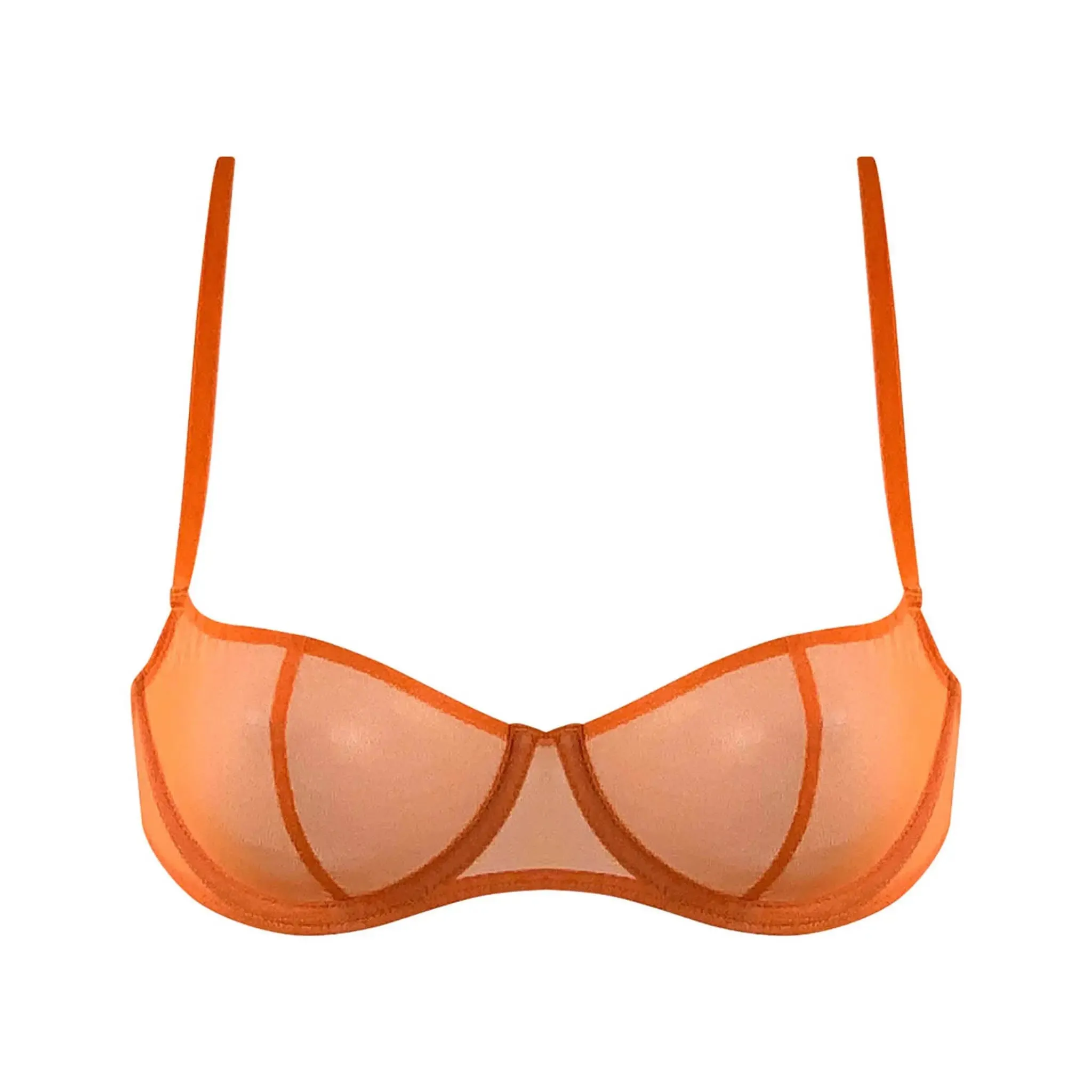 I.D. Line Underwired Fine Mesh Orange Balcony Bra