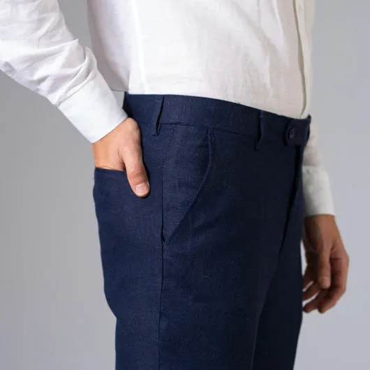 Indigo Cruise Linen Pants