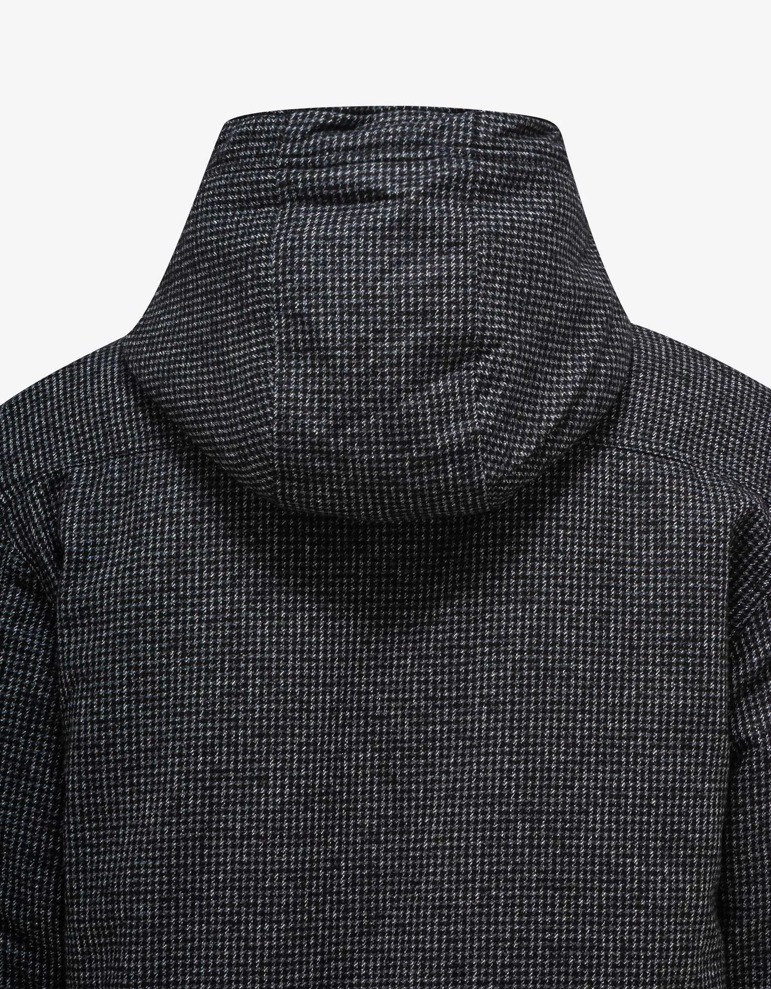 Kenzo Grey Checked Hooded Overshirt