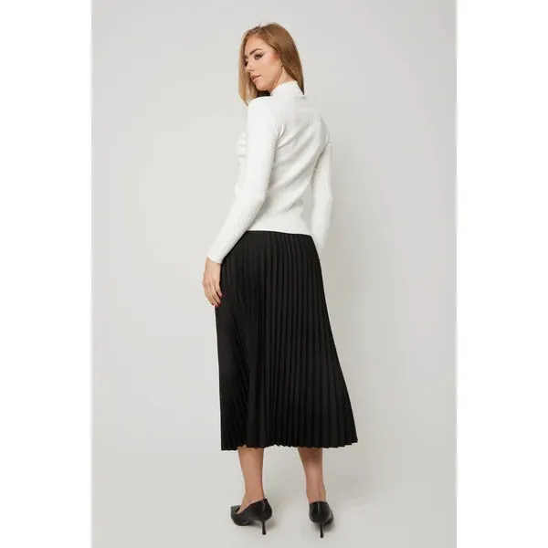 Ladies Elegant Pleated Midi Skirt, BGDK