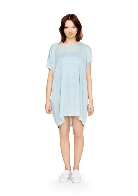 Linen lightweight tunic dress in pale blue